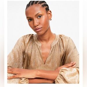 LOFT Metallic Gold Blouse
